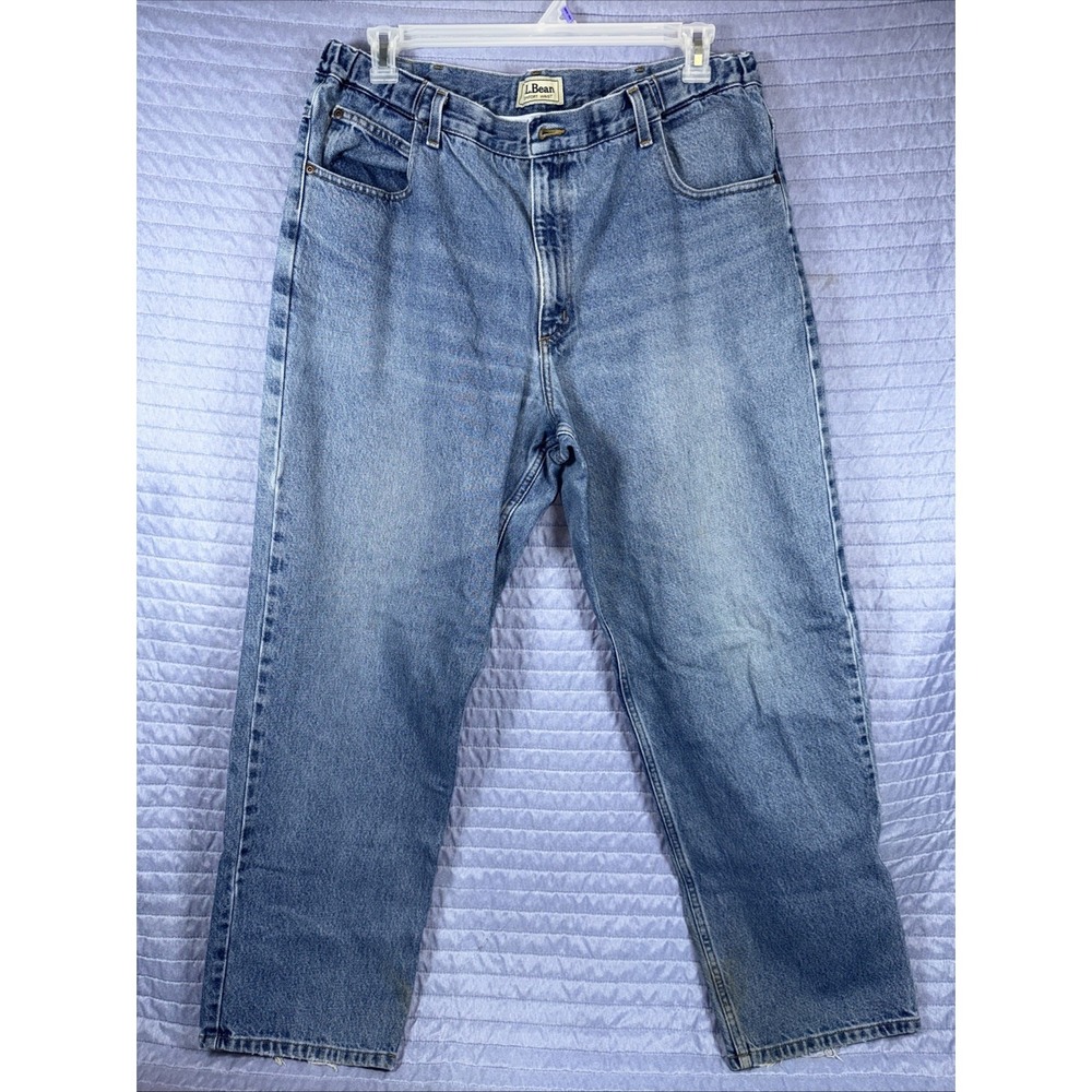 L.L.Bean Comfort‎ Waist Men's Jeans 38x32 Blue Relaxed Fit Denim